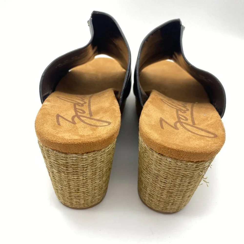 Zodiac Perla‎ wedge sandals size 8.5 black leather